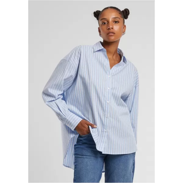  Dámská košile URBAN CLASSICS TB7176 POWDER BLUE/WHITE 