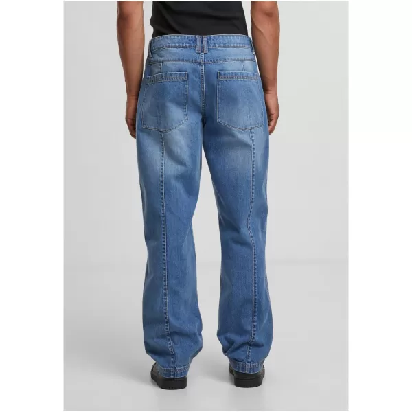  Pánské džíny URBAN CLASSICS TB7605 MID DEEP BLUE WASHED 