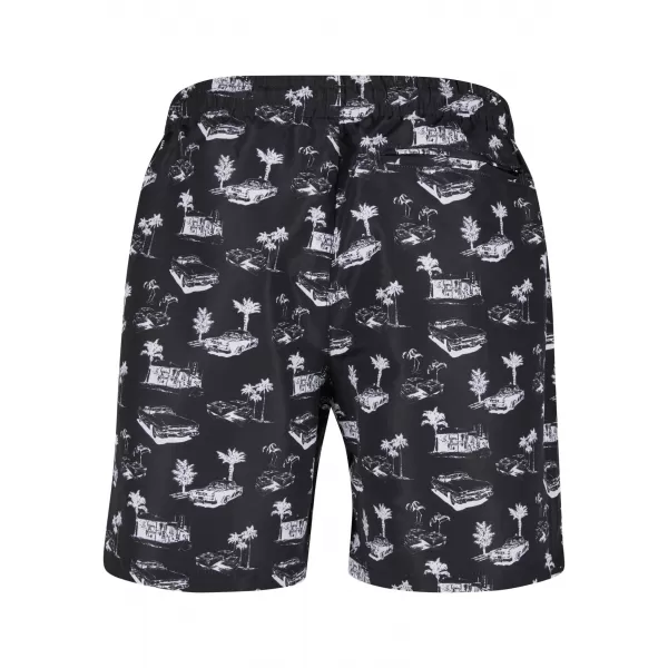  Pánské koupací šortky URBAN CLASSICS TB2679 BLACK/WHITE 
