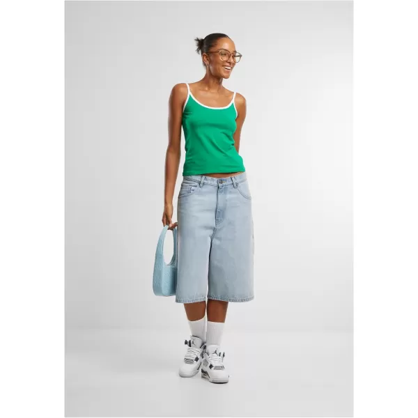  Dámské tílko URBAN CLASSICS TB7485A FROG GREEN/WHITE/WHITE/BLACK 