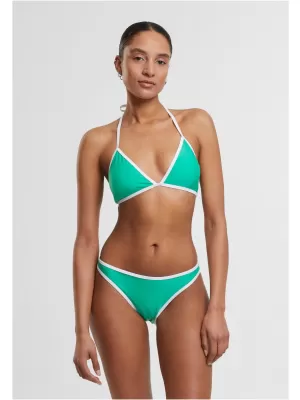 Dámské plavky URBAN CLASSICS TB7483 FROG GREEN/WHITE