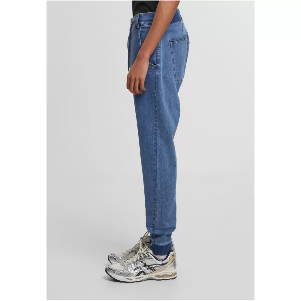  Pánské džíny URBAN CLASSICS TB7567 MID DEEP BLUE WASHED 