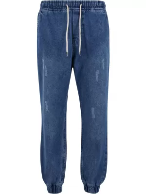 Pánské džíny URBAN CLASSICS TB7296 MID DEEP BLUE WASHED