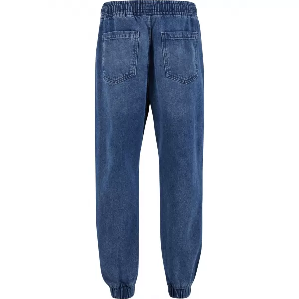  Pánské džíny URBAN CLASSICS TB7296 MID DEEP BLUE WASHED 