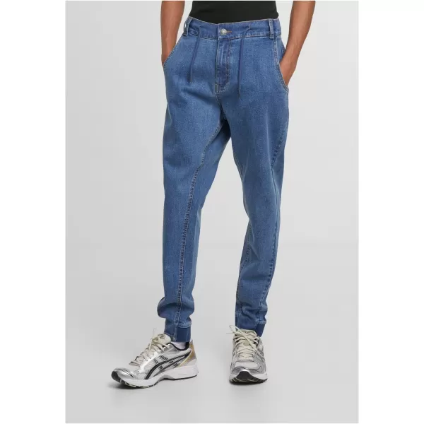  Pánské džíny URBAN CLASSICS TB7567 MID DEEP BLUE WASHED 