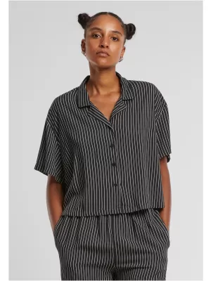 Dámská košile URBAN CLASSICS TB4365 BLACK/WHITE