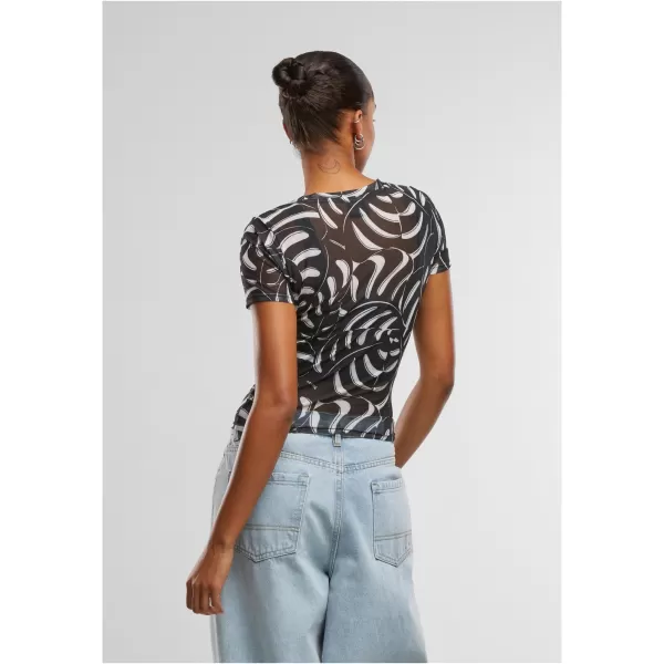  Dámské triko URBAN CLASSICS TB6880 BLACK LEAF 