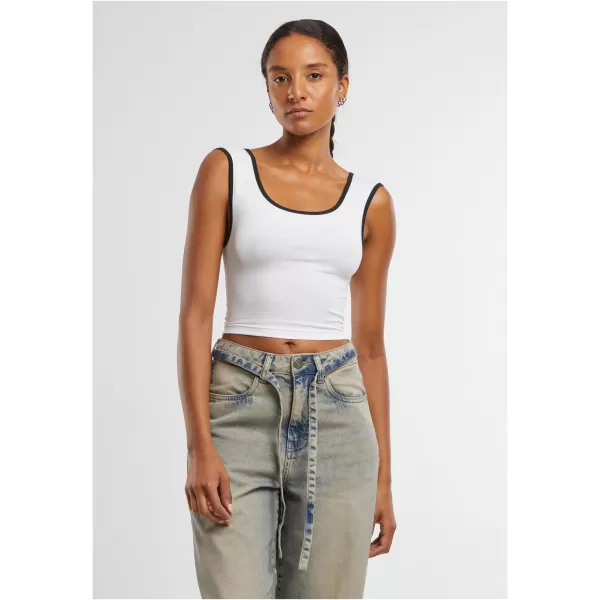  Dámské tílko URBAN CLASSICS TB7486A BLUSHED ROSE/WHITE/WHITE/BLACK 