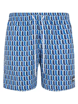 Pánské koupací šortky URBAN CLASSICS TB2679 BLUE RETRO PATTERN