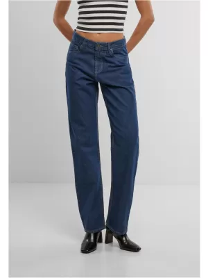 Dámské džíny URBAN CLASSICS TB7193 MID DEEP BLUE WASHED