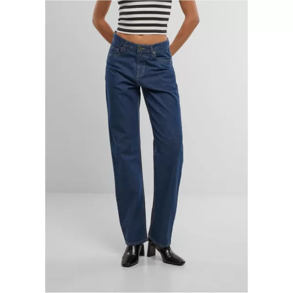  Dámské džíny URBAN CLASSICS TB7193 MID DEEP BLUE WASHED 