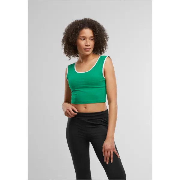  Dámské tílko URBAN CLASSICS TB7486A FROG GREEN/WHITE/WHITE/BLACK 