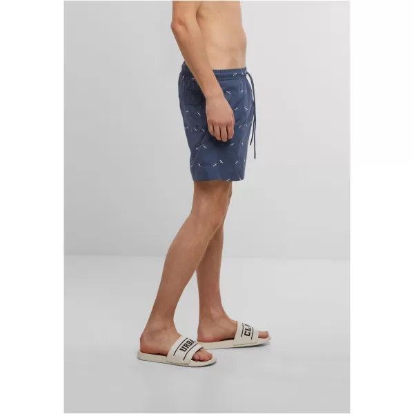  Pánské koupací šortky URBAN CLASSICS TB2680 VINTAGE BLUE/FROST MINT 