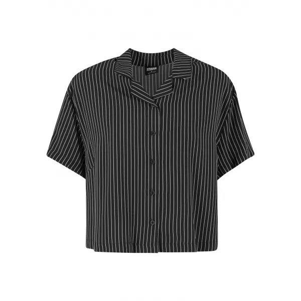  Dámská košile URBAN CLASSICS TB4365 BLACK/WHITE 