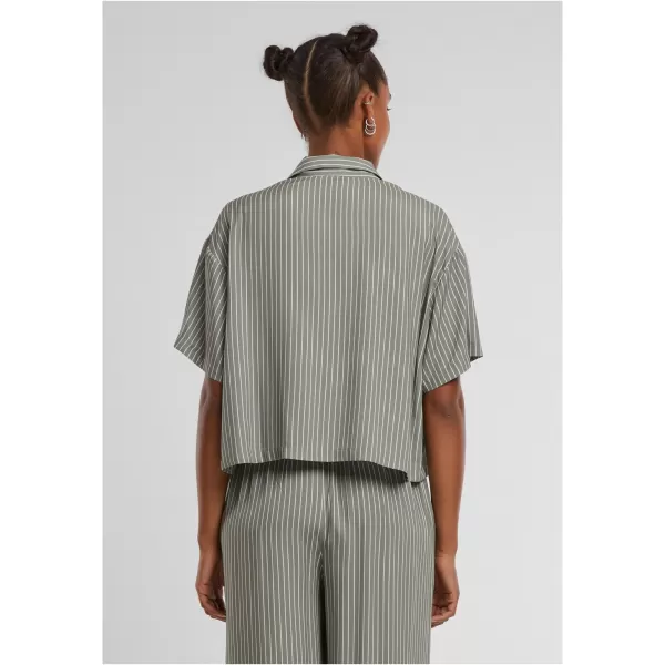  Dámská košile URBAN CLASSICS TB4365 PALE OLIVE/WHITE 