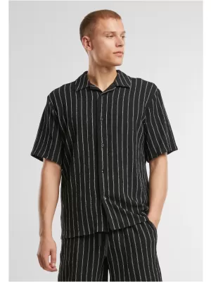 Pánská košile URBAN CLASSICS TB7342 BLACK/OFFWHITE