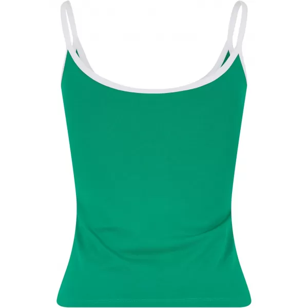  Dámské tílko URBAN CLASSICS TB7485A FROG GREEN/WHITE/WHITE/BLACK 