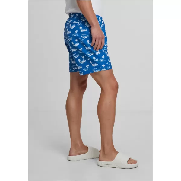  Pánské koupací šortky URBAN CLASSICS TB2679 BRIGHT BLUE/WHITE 