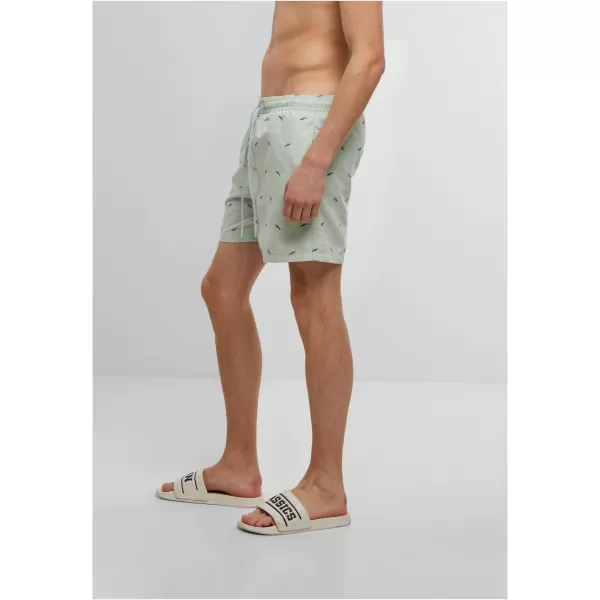  Pánské koupací šortky URBAN CLASSICS TB2680 FROT MINT/VINTAGE BLUE 