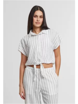 Dámská blůza URBAN CLASSICS TB7474 OFF WHITE/BLACK