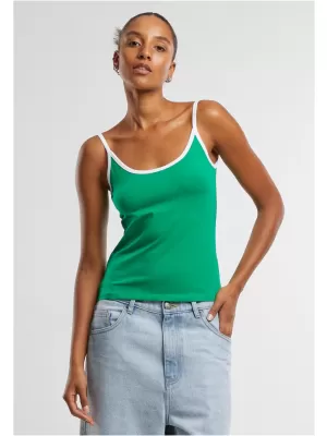 Dámské tílko URBAN CLASSICS TB7485A FROG GREEN/WHITE/WHITE/BLACK