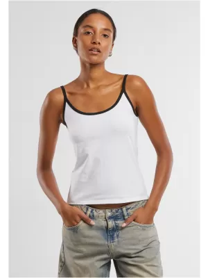 Dámské tílko URBAN CLASSICS TB7485A BLUSHED ROSE/WHITE/WHITE/BLACK