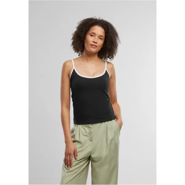  Dámské tílko URBAN CLASSICS TB7485A BLACK/WHITE/WHITE/BLACK 