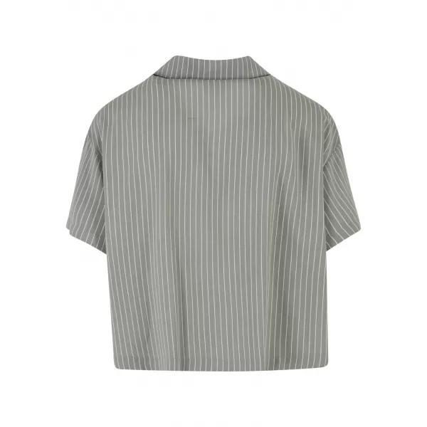  Dámská košile URBAN CLASSICS TB4365 PALE OLIVE/WHITE 