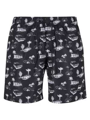 Pánské koupací šortky URBAN CLASSICS TB2679 BLACK/WHITE