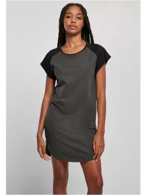 Dámské šaty URBAN CLASSICS TB5030 CHARCOAL/BLACK