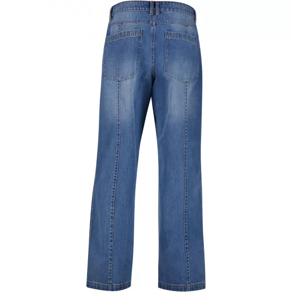  Pánské džíny URBAN CLASSICS TB7605 MID DEEP BLUE WASHED 