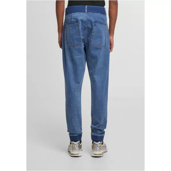  Pánské džíny URBAN CLASSICS TB7567 MID DEEP BLUE WASHED 