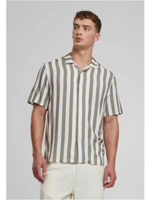 Pánská košile URBAN CLASSICS TB4150 PALE OLIVE/OFFWHITE