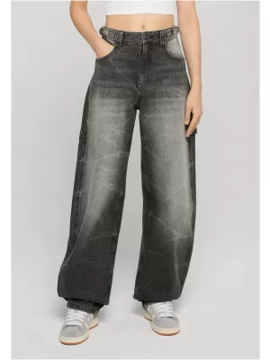 Dámské kalhoty URBAN CLASSICS TB8140 BLACK WASHED