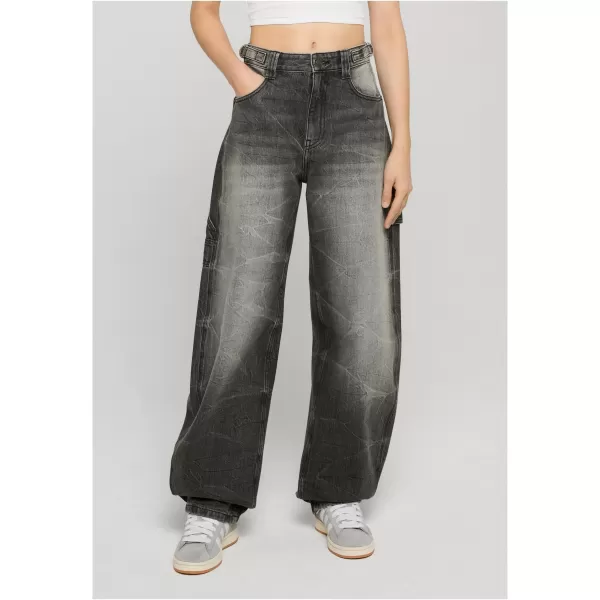  Dámské kalhoty URBAN CLASSICS TB8140 BLACK WASHED 