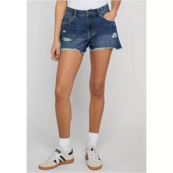  Dámské kraťasy URBAN CLASSICS TB8193 MID DEEP BLUE WASHED 