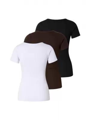 Dámské tričko URBAN CLASSICS TB8567B-23655 WHITE/BLACK/WARM BROWN
