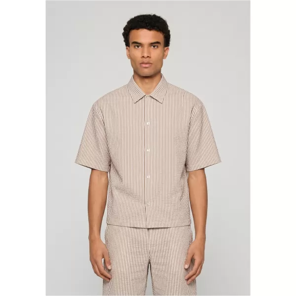  Pánská košile URBAN CLASSICS TB8417-22409 BROWN MOCCA/WHITE 