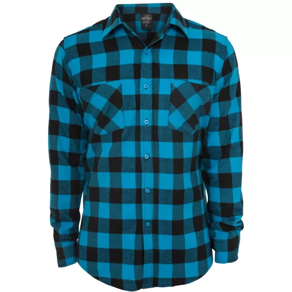  Pánská košile URBAN CLASSICS TB297 BLACK/TURQUOISE 