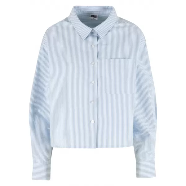  Dámská košile URBAN CLASSICS TB8171 LIGHT HORIZON BLUE/WHITE 