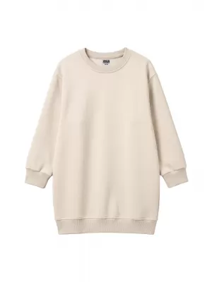 Dívčí mikinové šaty URBAN CLASSICS UCK8565-02903 WHITE SAND