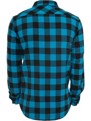 Pánská košile URBAN CLASSICS TB297 BLACK/TURQUOISE