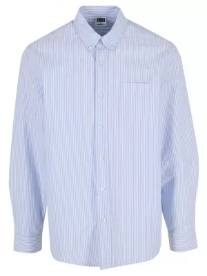 Pánská košile URBAN CLASSICS TB8093 LIGHT HORIZON BLUE/WHITE