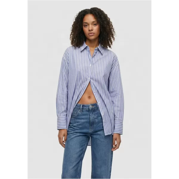  Dámská halenka URBAN CLASSICS TB8543-03326 BLUE/WHITE 