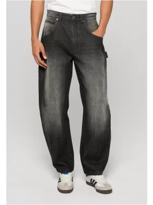 Pánské kalhoty URBAN CLASSICS TB8057 MID DEEP GREY MARBLE WASHED