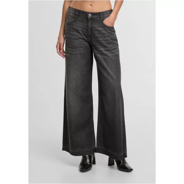  Dámské kalhoty URBAN CLASSICS TB7712 BLACK WASHED 