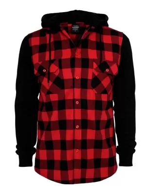 Pánská košile URBAN CLASSICS TB513 BLACK/RED/BLACK