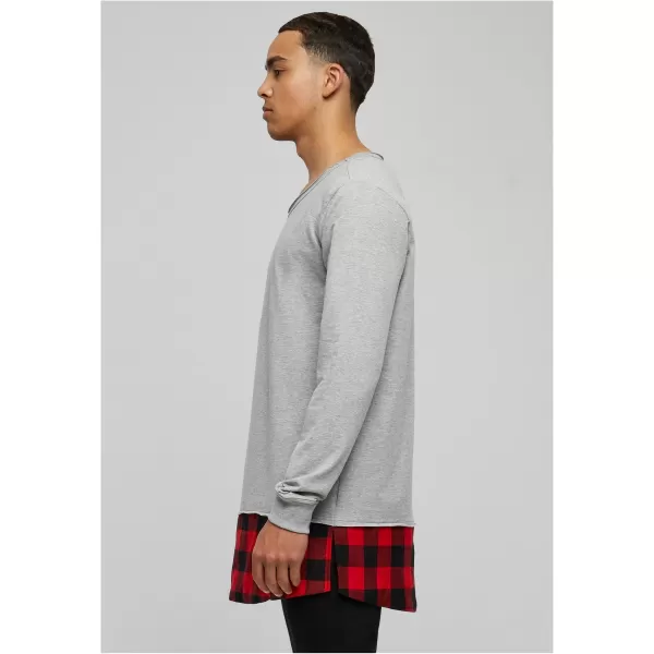  Pánská mikina URBAN CLASSICS TB1250 GREY/BLACK/RED 