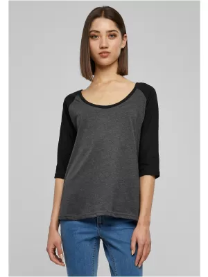 Dámské triko URBAN CLASSICS TB733 CHARCOAL/BLACK