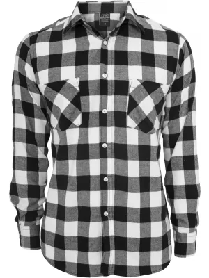 Pánská košile URBAN CLASSICS TB297 BLACK/WHITE